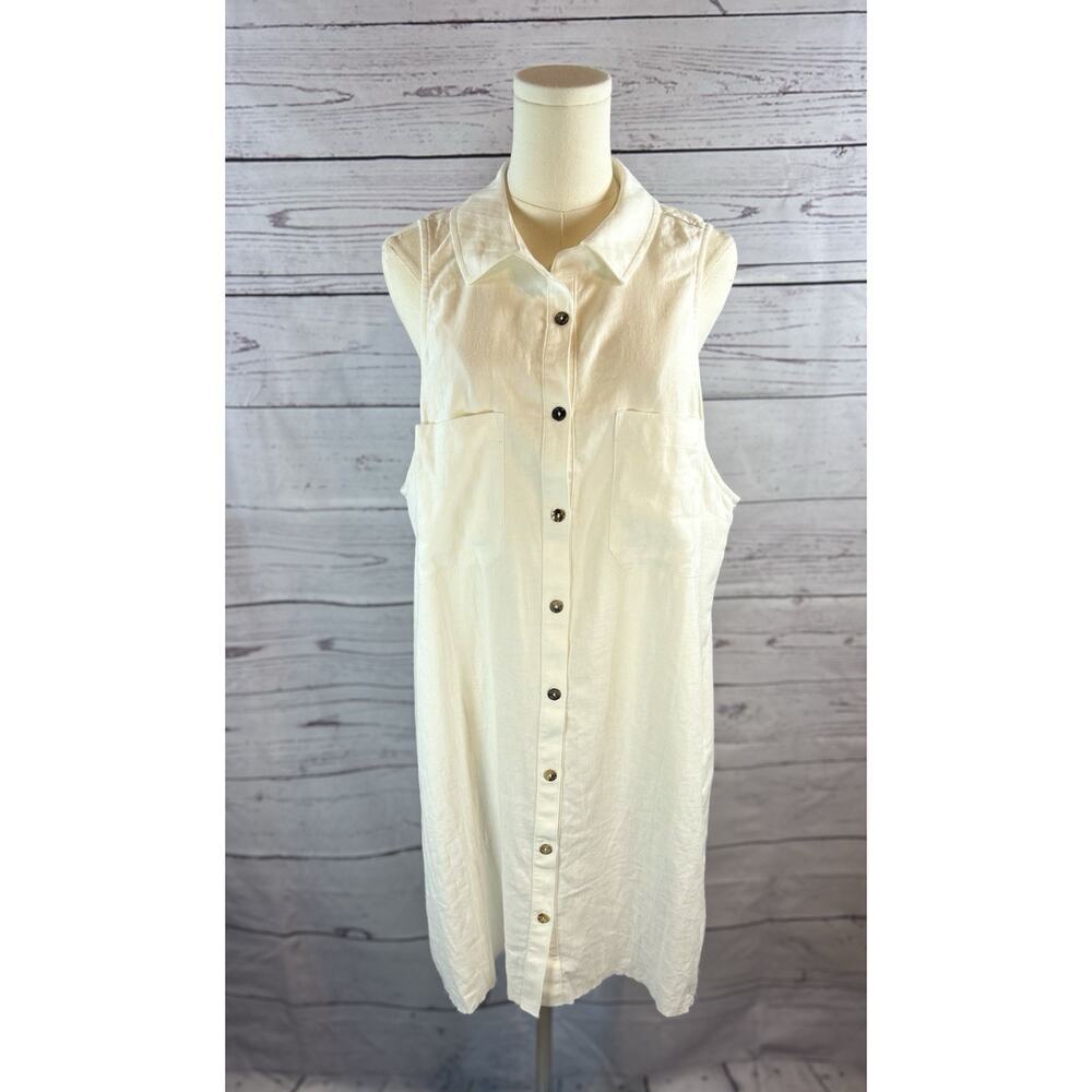 Show Me Your Mumu Beach Cover Up Womens XL White Button Front Sleeveless